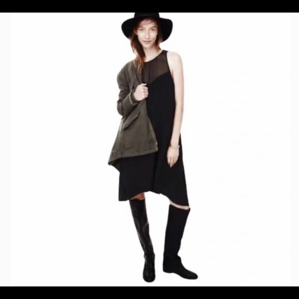 New Madewell sleeveless tulip hem dress